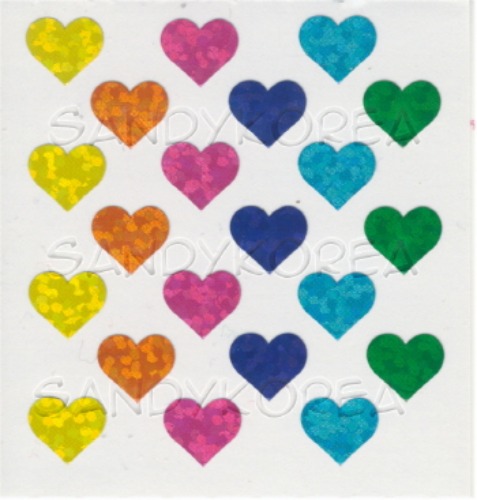 Glittery Hearts Rainbow