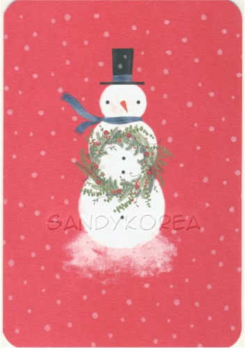 HMK-Snowman with Wreath 카드