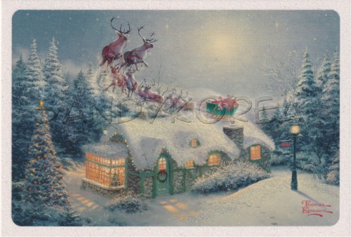 HMK-Thomas Kinkade Santa and Sleigh 카드