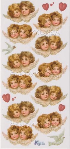 VS-Mauve Winged Angels with Red Hearts C154