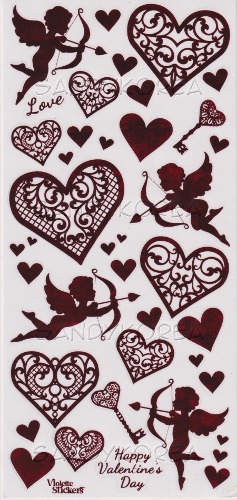 VS-Red Foil Hearts &amp; Cupids C228