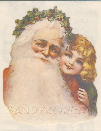 Vintage Santa and a Girl