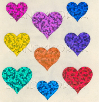 Glittery Colorful Hearts