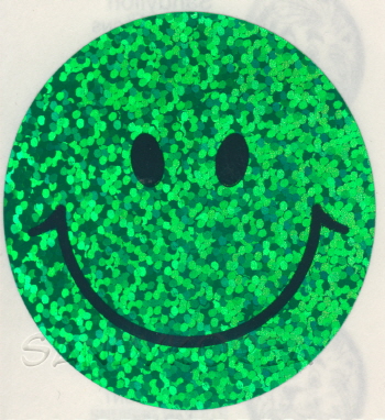 Glittery Smile Face Big Green