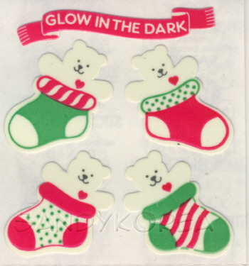Vintage Glow in the Dark Teddy Bear in Socks